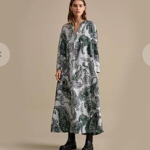 ✅ NWT Bellerose Caftan Maxi Dress Vascos Blue Paisley